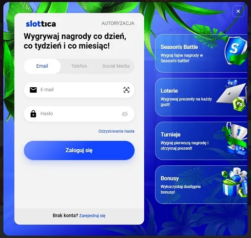 Slottica Casino login